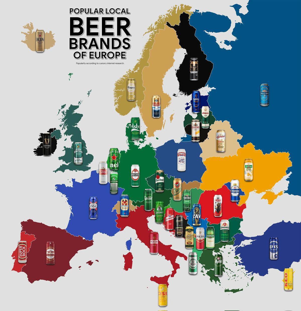 POPULAR LOCAL, BEER BRANDS ‘Popularity according to cursory intemet research, a 4 4 a К а Be as о (i к 4