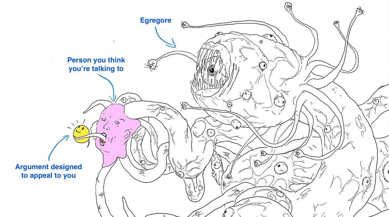 Egregore Person you think you’re talking to (557 a 7 2) Argument designed to appeal to you 9