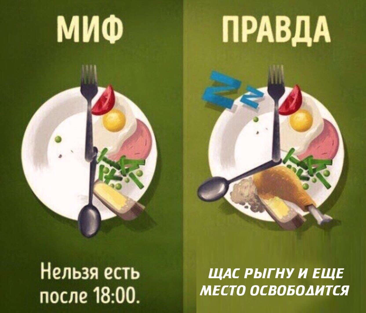 МИФ ПРАВДА Нельзя есть ЩАС РЫГНУ И ЕЩЕ после 18:00. МЕСТО ОСВОБОДИТСЯ