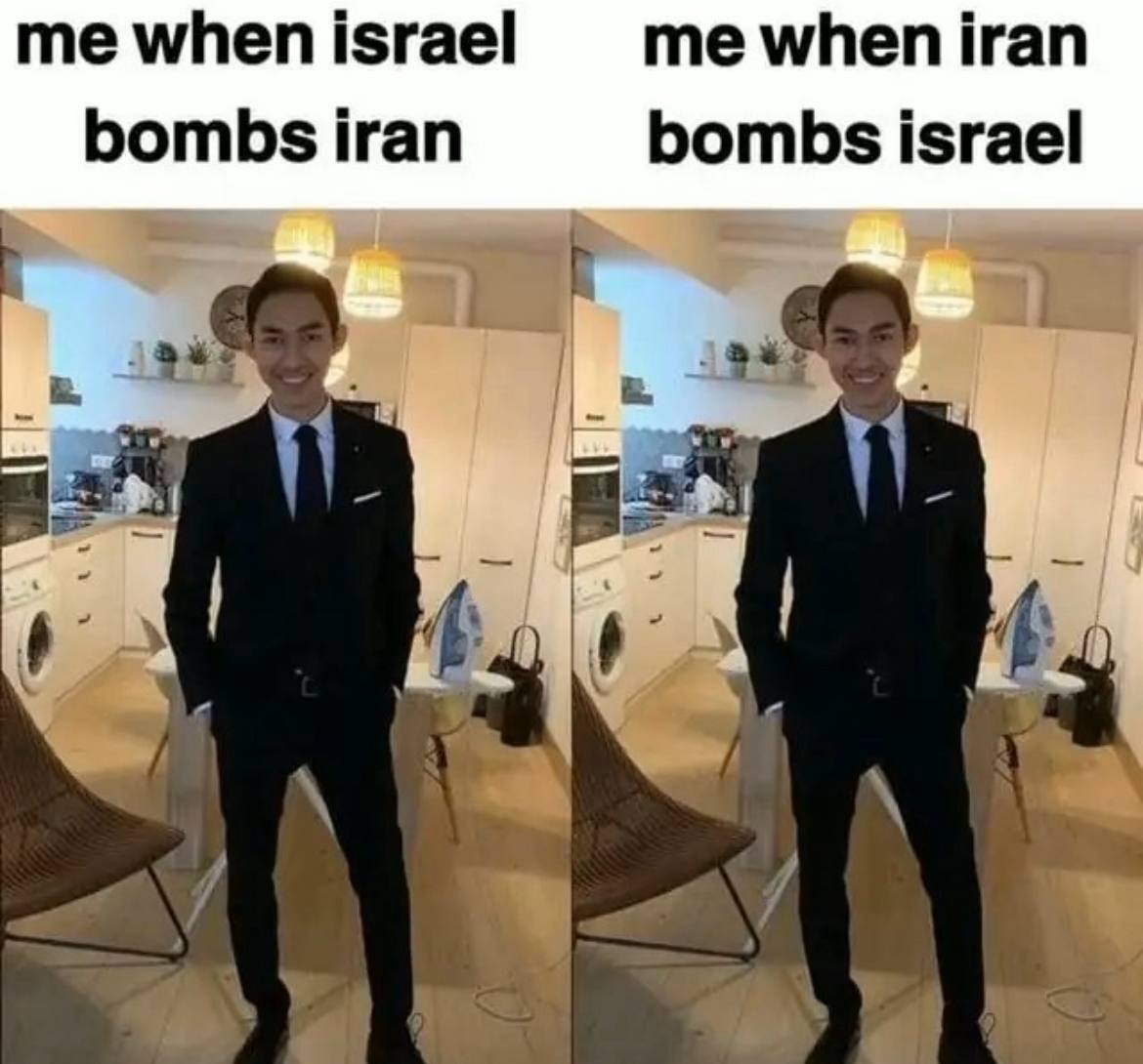 me when israel me when iran bombs iran bombs israel 4