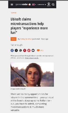radar+M@ у Ubisoft claims microtransactions help и players "experience more fun News Bar published 1 hour ago Fair enough When you purchase through links on our site, we may earn an affiliate commissi
