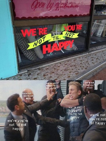 ‘we're not we're happy ‘til ‘til not you'r net you're happy e're not you're not. happy we're not happy 'til you're not we're not ДЕРРУ you're not we're you're not ‘til not happy happy