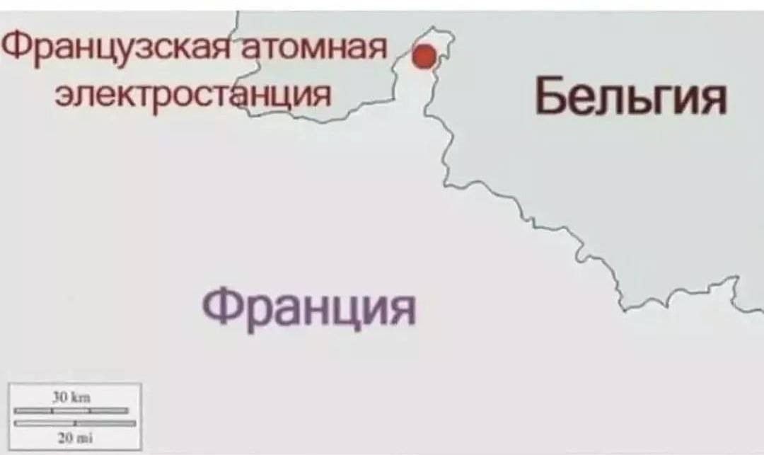 Французская‘атомная электростанция Бельгия Франция