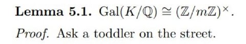 Lemma 5.1. Gal(K/Q) Proof. Ask a toddler on the street.