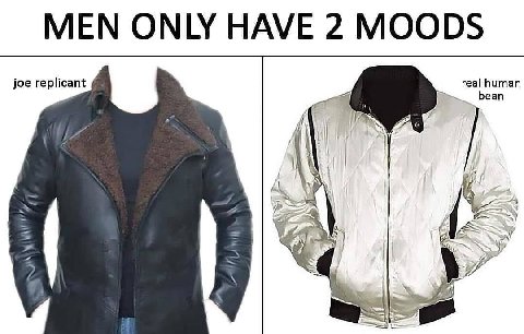 MEN ONLY HAVE 2 MOODS real human joe replicant bean 25 у? я