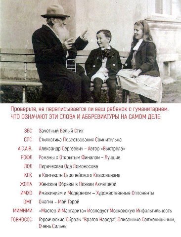 у are 2< Проверьте, не переписывается ли ваш ребенок с ЧТО ОЗНАЧАЮТ ЭТИ СЛОВА И АББРЕВИАТУРЫ НА САМОМ ДЕЛЕ: ЗБС Зачетный Белый Стих cnc Стилистика Повествования Сомнительна ACA.B. Александр Сергеевич 