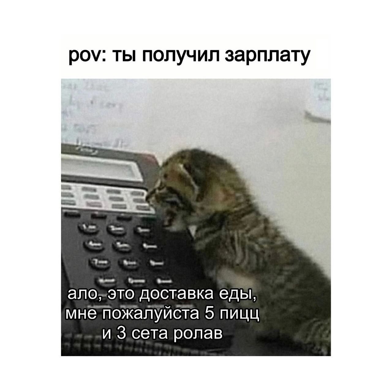 роу: ты получил зарплату 9 доставка еды, мне пожалуйста 5 пицц и 3 сета ролав