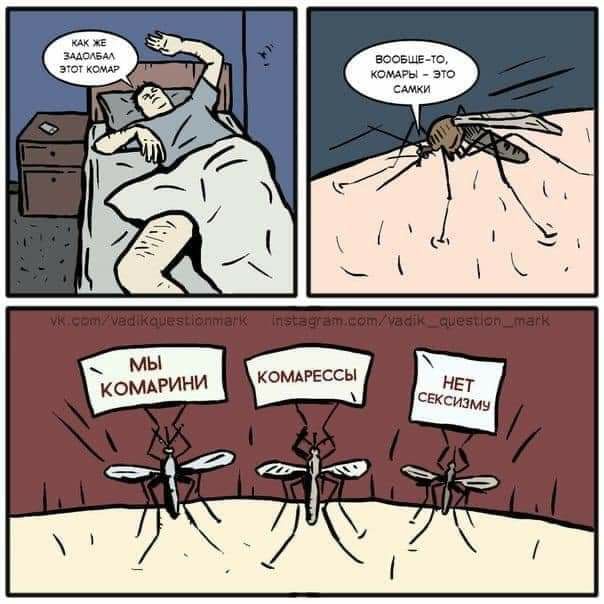 КАК ЖЕ ВООБЩЕ-ТО, ЭТОТ КОМАР КОМАРЫ ЭТО САМКИ