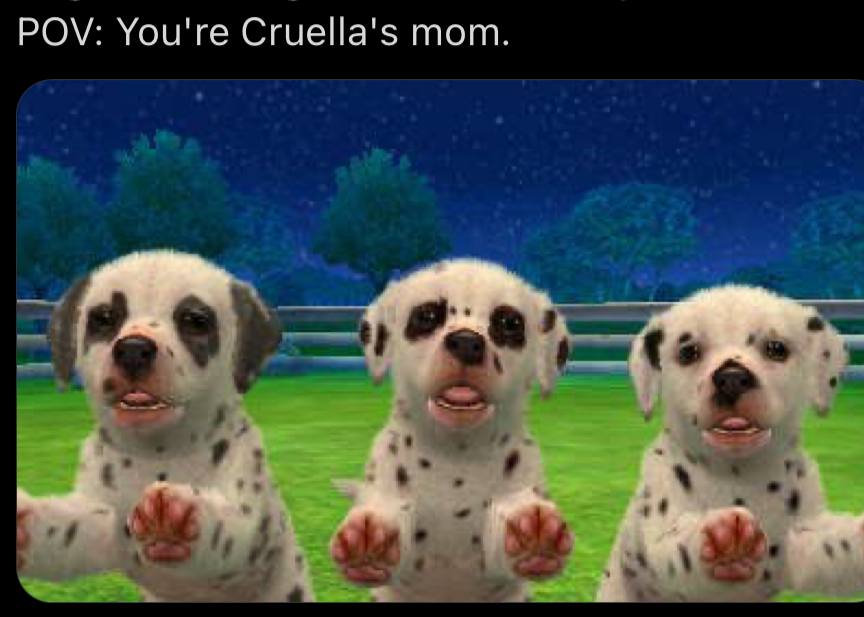 POV: You're Cruella's mom.