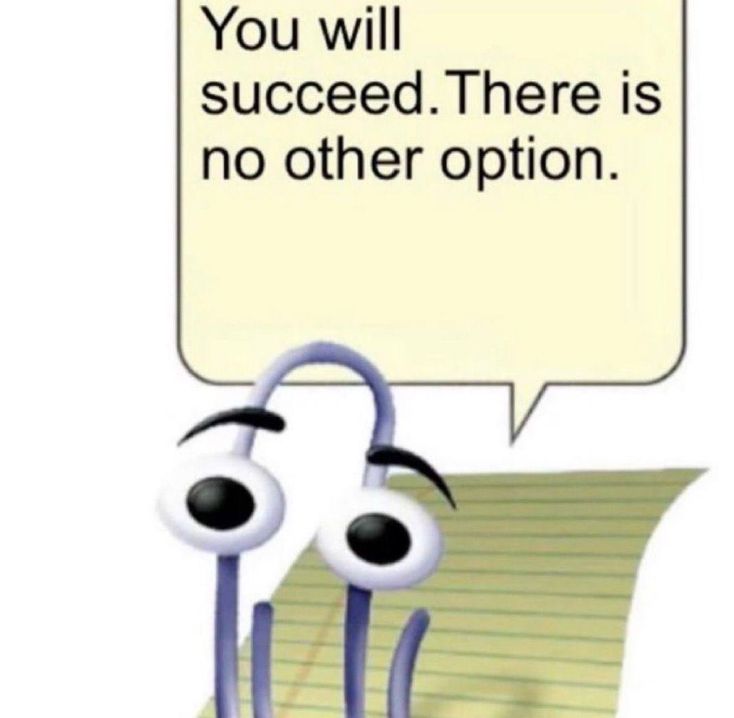 You will succeed. There is no other option.