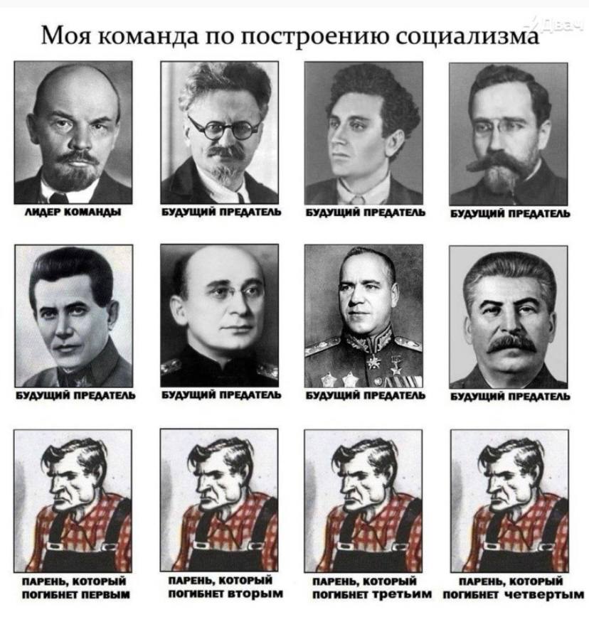 Моя команда по построению социализма a™ у ЛИДЕР КОМАНДЫ БУДУЩИЙ ПРЕДАТЕЛЬ БУДУЩИИ ПРЕДАТЕЛЬ БУДУЩИЙ ПРЕДАТЕЛЬ БУДУЩИЙ ПРЕДАТЕЛЬ БУДУЩИЙ ПРЕДАТЕЛЬ БУДУЩИЙ ПРЕДАТЕЛЬ 7 ПАРЕНЬ, КОТОРЫЙ ПОГИБНЕТ ПЕРВЫМ ПА