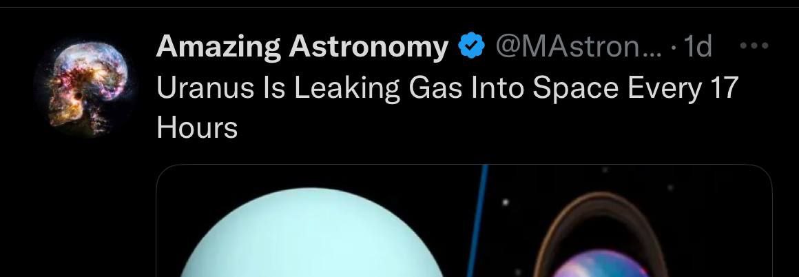 Amazing Astronomy Uranus Is Leaking Gas Into Space Every 17 Hours
