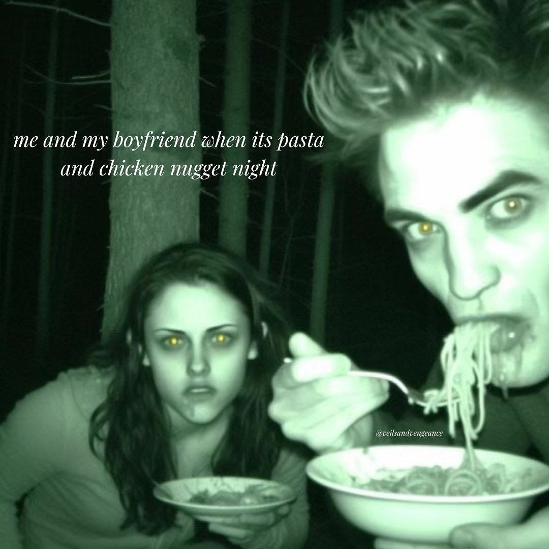 me and my boyfriend when its pasta and chicken nugget night но у. engeance