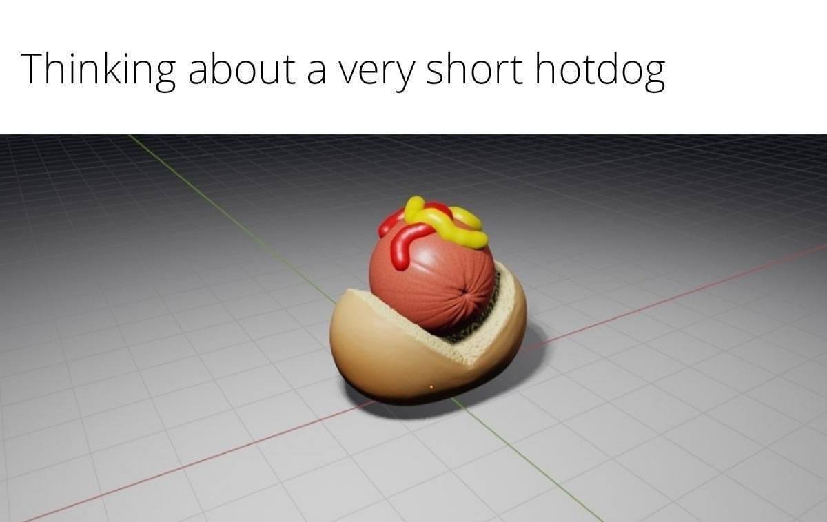 Thinking about а very short hotdog