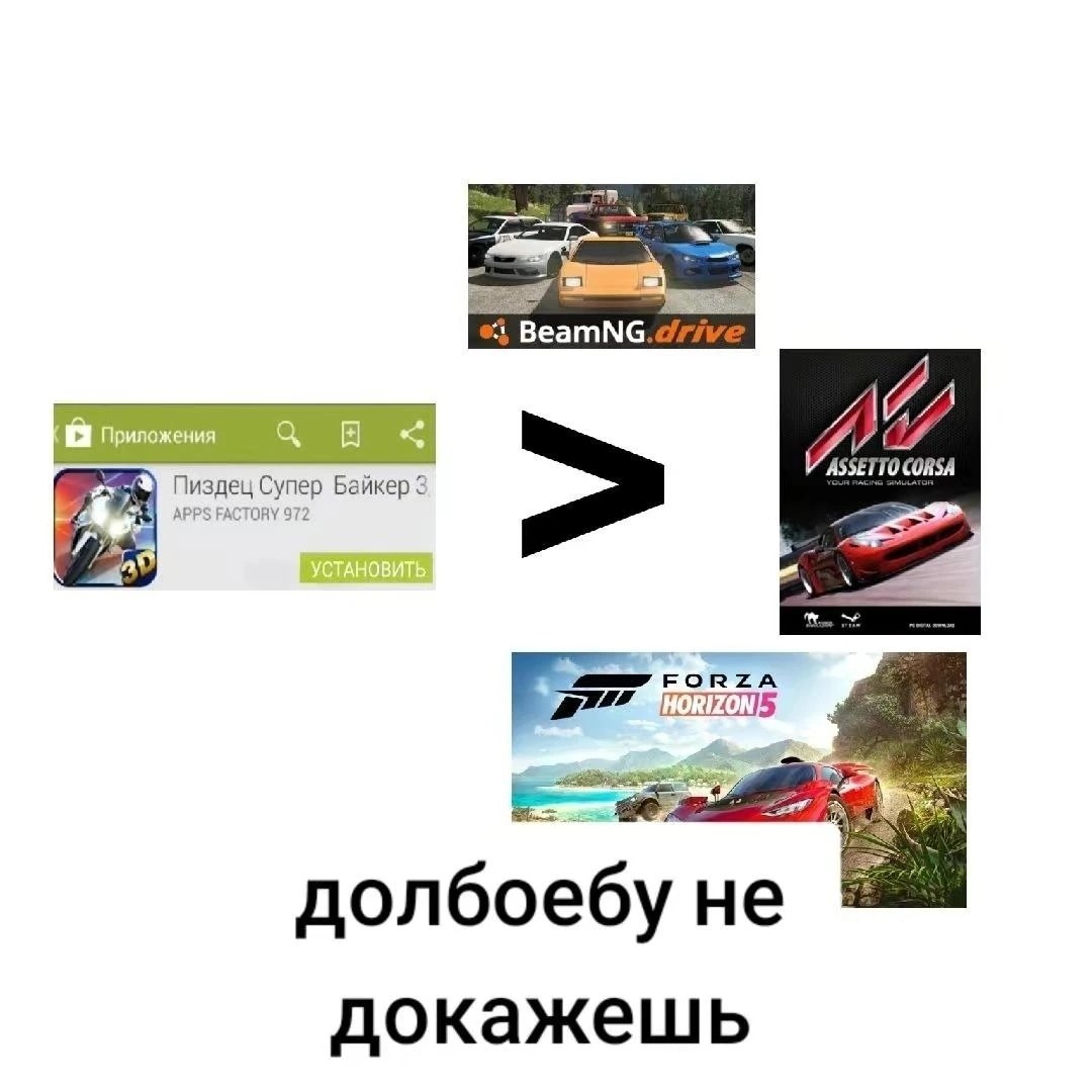 BeamNG A RSA Пиздец Байкер 3 APPS FACTO FORZA долбоебу He докажешь
