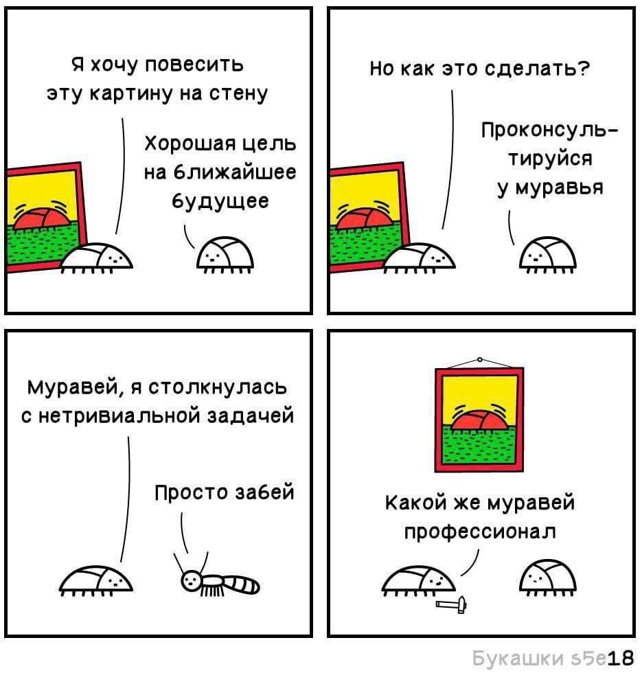 Я хочу повесить Но как это сделать? эту картину на стену Проконсуль- Хорошая цель тируйся на ближайшее у муравья будущее mex mex Муравей, я столкнулась с нетривиальной задачей Просто забей Какой же му
