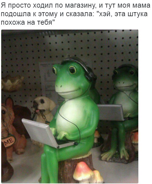 Я просто ходил по магазину, и тут моя мама подошла к этому и сказала: "хэй, эта штука похожа на тебя"