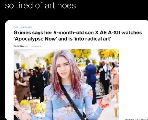 so tired of art hoes Grimes says her 5-month-old son А-ХИ watches ‘Apocalypse Now’ and is ‘into radical Claudia Willen в 53