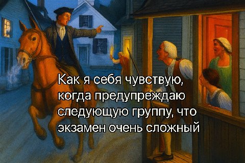 Как я себя чувствую, когда предупреждаю следующую группу, что экзамен очень сложный