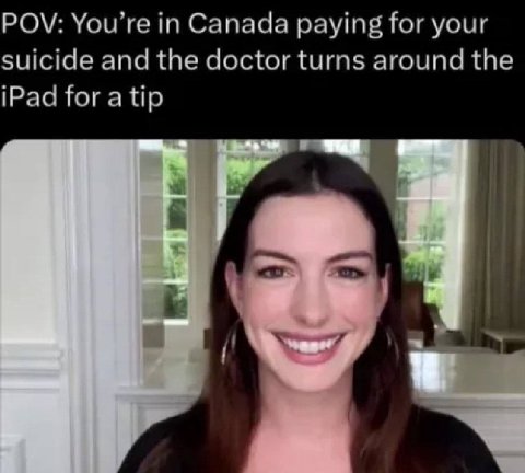 POV: You’re Canada paying for your suicide and the doctor turns around the iPad for a tip