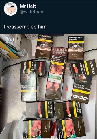 Halt reassembled him Smoking caus, Smoking causes 88 У» я В о will 9 Wee 5