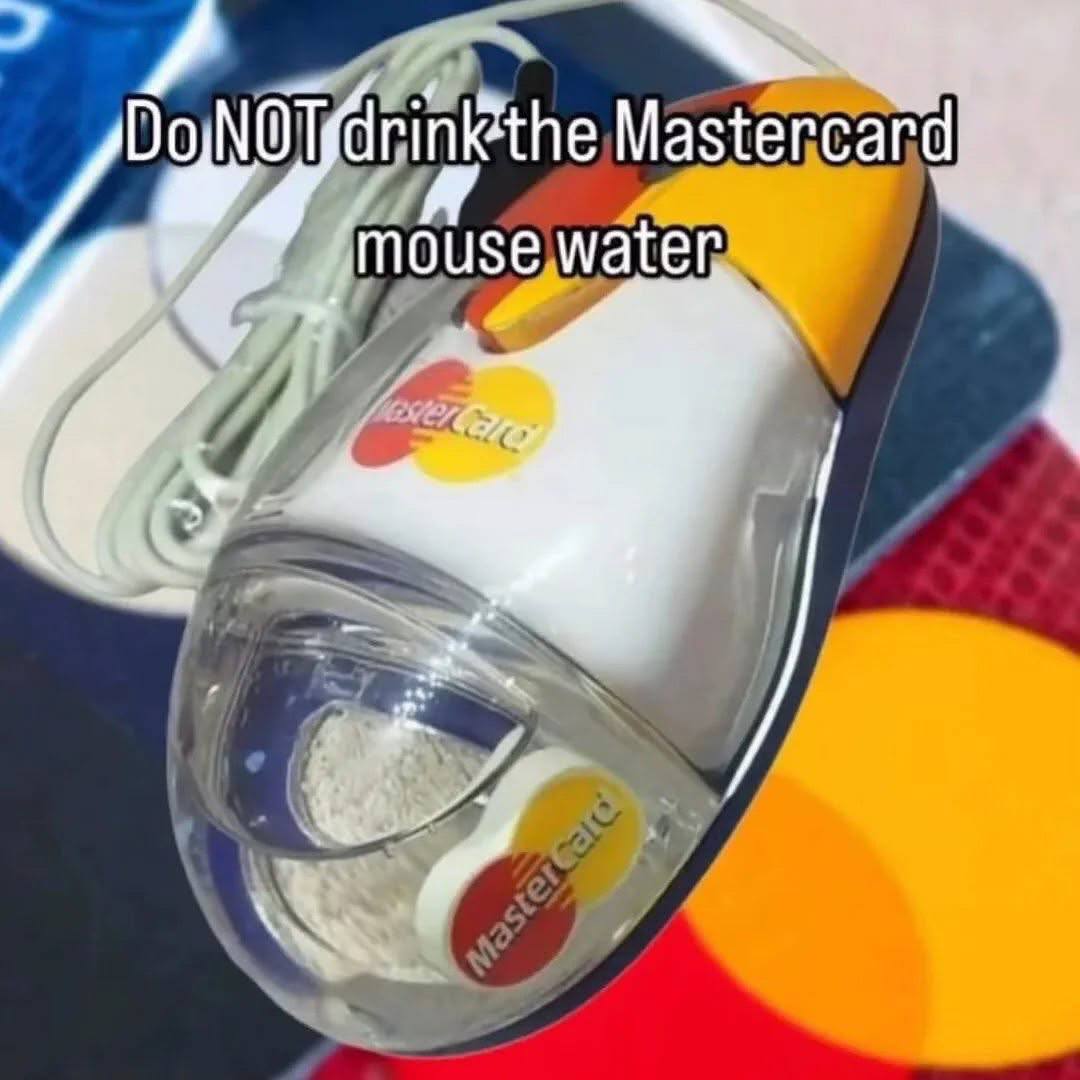 Master card mouse,water