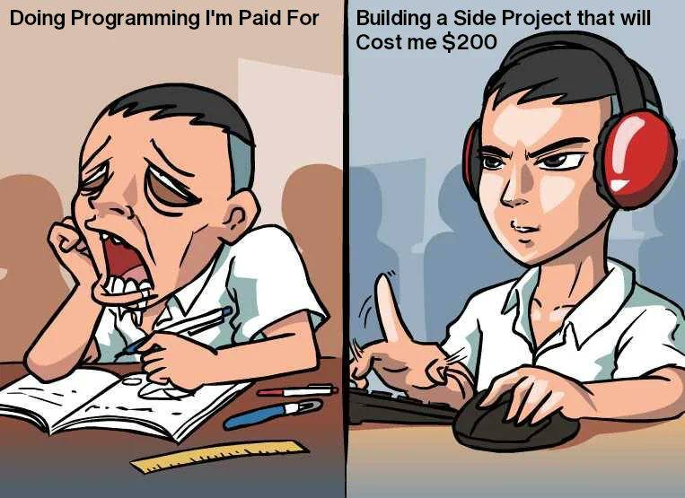 Doing Programming Paid Рог Building a Side Project that will Cost me $200 и А (Wee