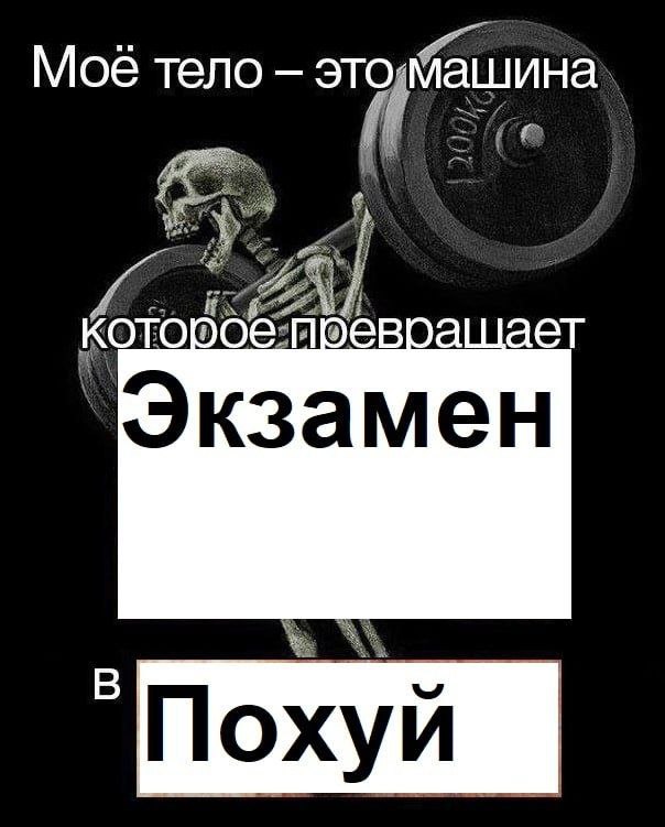 Мое тело это еврашает Экзамен Похуй