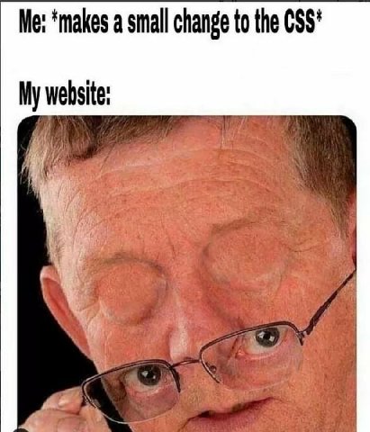 ‘makes a small change to the CSS* My website: a