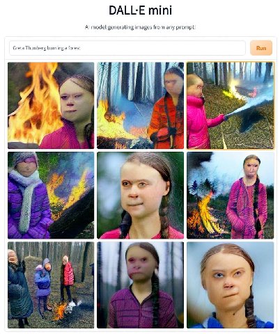mini model generating images from any prompt! Greta Thunberg burning a forest Run У <2 2 #1