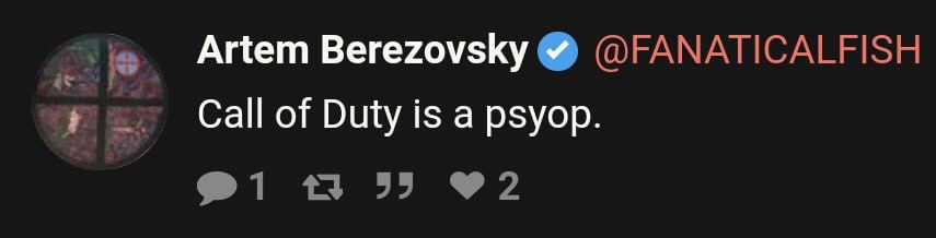 Artem Berezovsky у Call of Duty is а psyop.