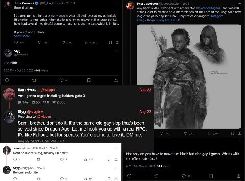 John Carmack Tyler Jacobson i. 1.5 my Styg Ihe Sam Hyde... gonna regret installing baldurs gate 3 359 to ¢i Sam, brother, don't it. It's the same old gay slop that's been served since Dragon Age. Let 