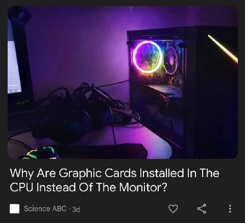Why Are Graphic Cards Installed In The CPU Instead Of The Monitor? Science ABC за