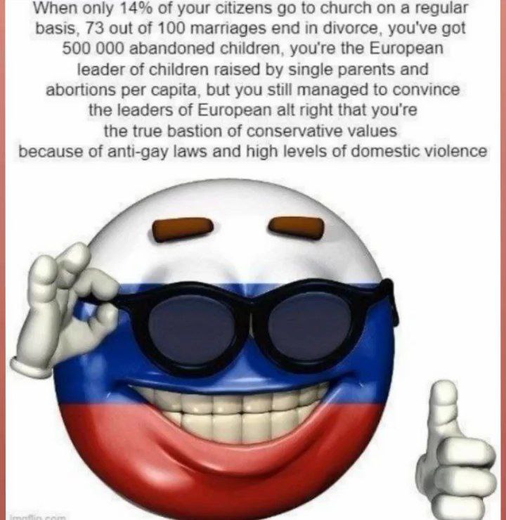 When only 14% of your citizens to church а regular basis, 73 out of 100 marriages end divorce, you've got 500 000 abandoned you're the European leader of children raised single parents and abortions p