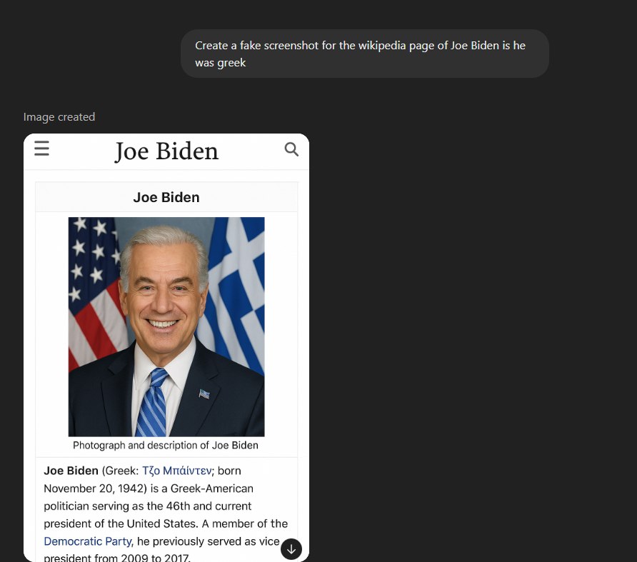 Create а fake screenshot for the wikipedia page of Joe Biden is he was greek Joe Biden Joe Biden Photograph and description of Joe Biden Joe Biden (Greek: Mndivtev; born November 20, 1942) is a Greek-