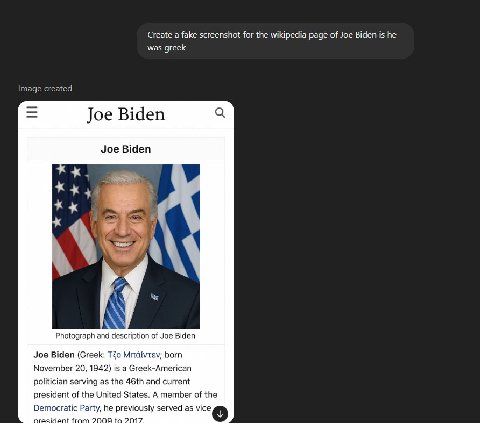 Create а fake screenshot for the wikipedia page of Joe Biden is he was greek Joe Biden Joe Biden Photograph and description of Joe Biden Joe Biden (Greek: Mndivtev; born November 20, 1942) is a Greek-
