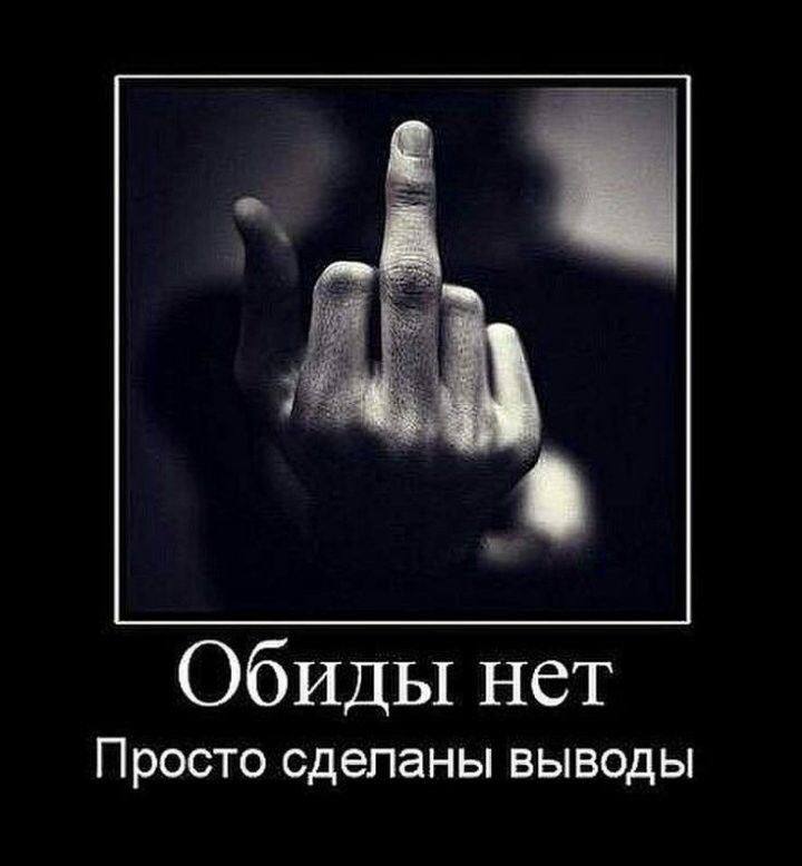 Обиды нет Просто сделаны выводы