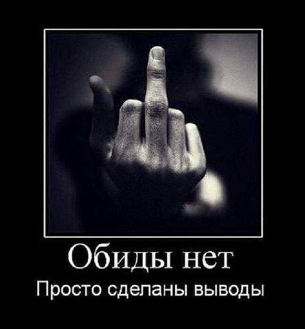 Обиды нет Просто сделаны выводы