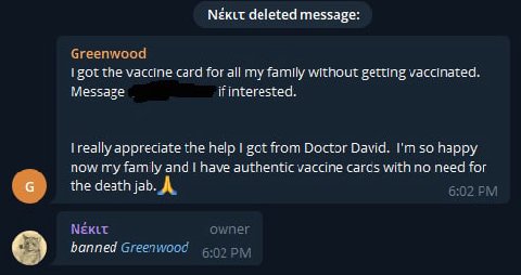 friendly reminder, if you want to buy vaxx card — bribe your local doctor
don't trust feds on upper parts of internet