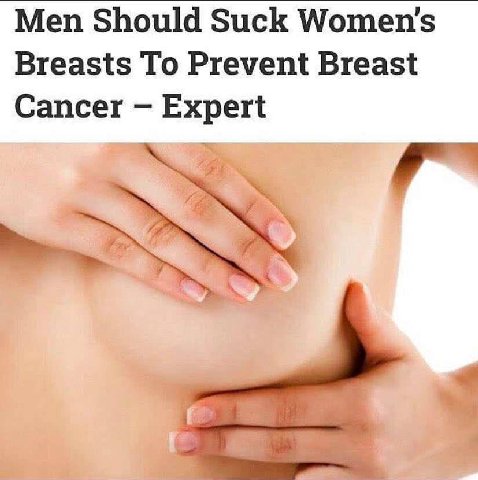 _Меп Should Suck Women's Breasts To Prevent Breast Cancer Expert
