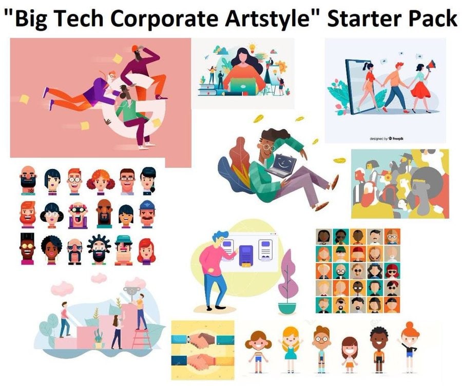 Big Tech Corporate Artstyle" Starter Pack 1 2 esignec