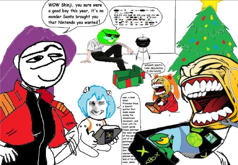 WOW Shinji, you sure were a good boy this year, it's no 1324 53 wonder Santa brought you that Nintendo you wanted Low 4 SOUTH PARK ON wow, в Frescace 5% that waver 3) the later with his ond 36 evant g