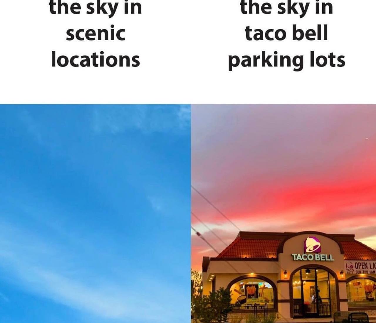 in yin scenic taco bell locations parking lots