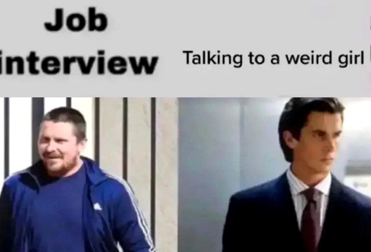 Job interview Talking toa weird gir