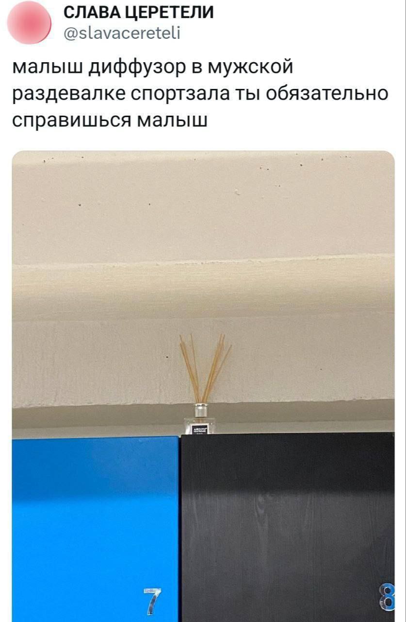 СЛАВА ЦЕРЕТЕЛИ @slavacereteli малыш диффузор в мужской раздевалке спортзала ты обязательно справишься малыш