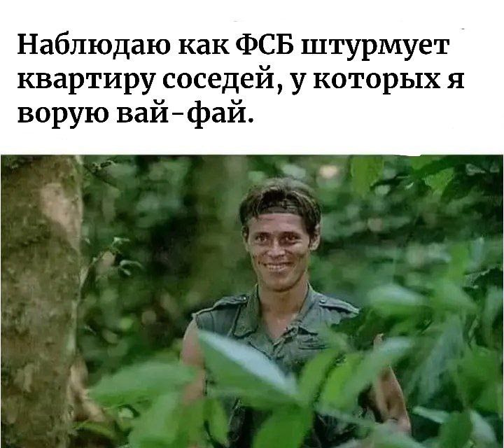 Наблюдаю как ФСБ квартиру соседей, у которых я ворую вай-фаи.