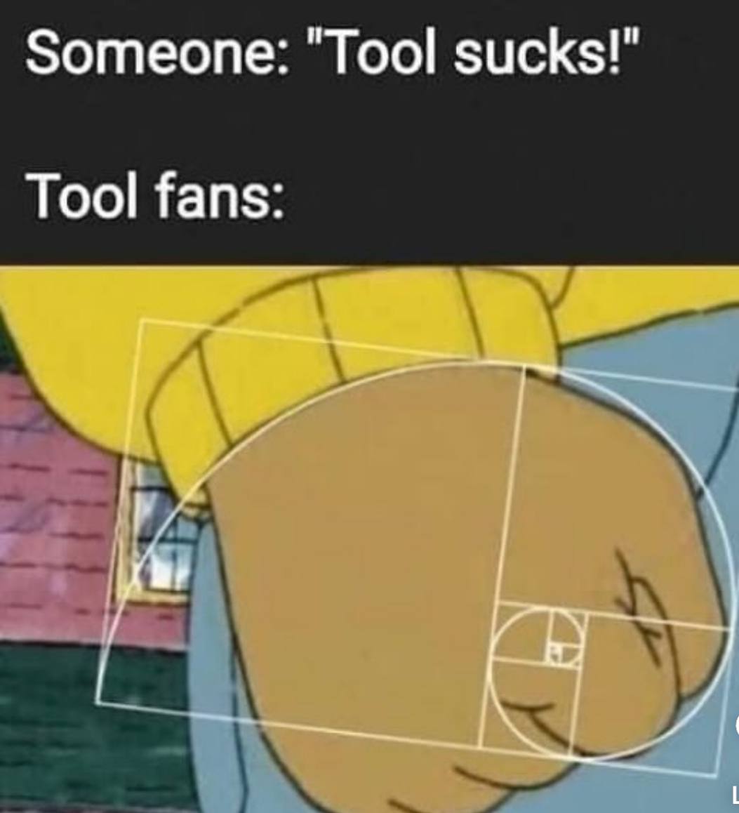 Someone: "Tool sucks!" Tool fans: