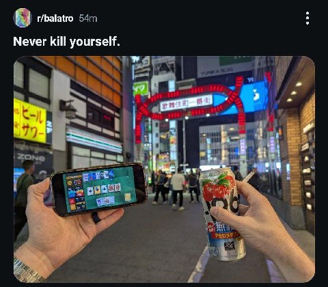 t/balatro Never kill yourself.