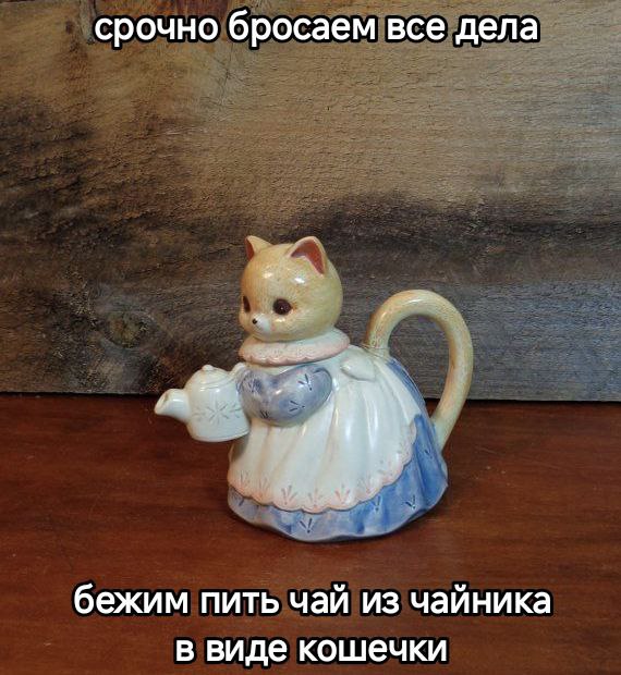 срочно бросаем все дела бежим пить чай из чайника в виде кошечки