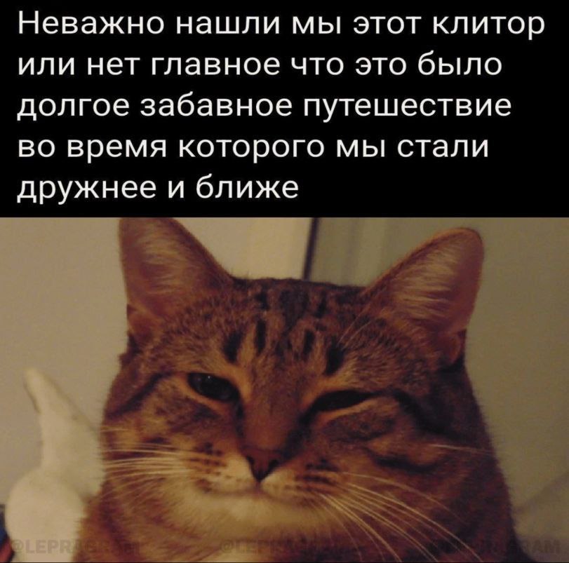 Неважно нашли мы этот клитор или нет главное что это было долгое забавное путешествие во время которого мы стали дружнее и ближе